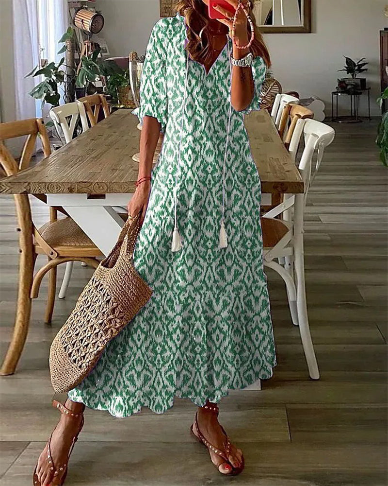AYLA | BOHO VINTAGE V-NECK DRESS