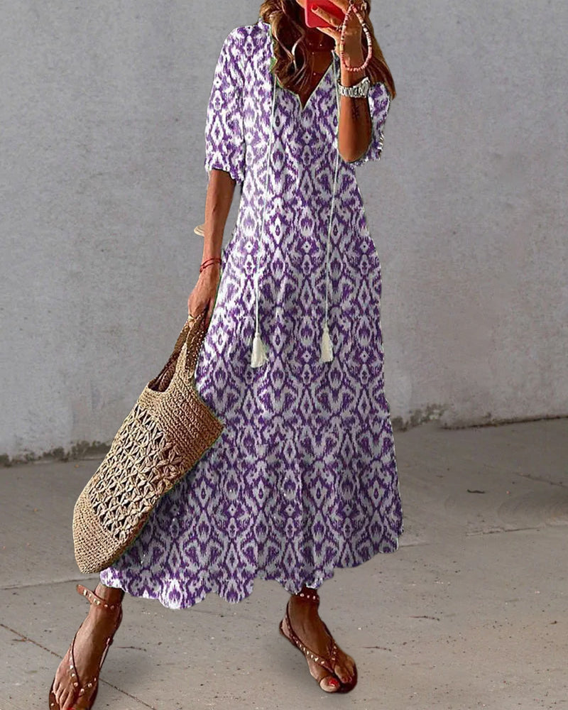 AYLA | BOHO VINTAGE V-NECK DRESS