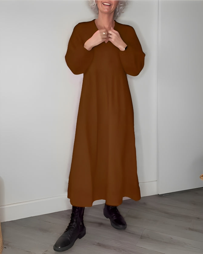 AMANDA | ELEGANT LONG DRESS WITH BELLY COVERAGE