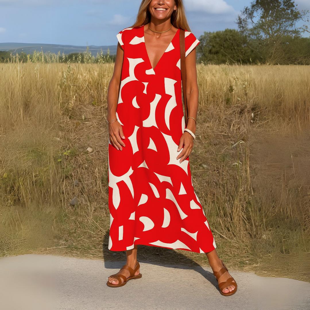 JORJINA | ELEGANT V-NECK DRESS