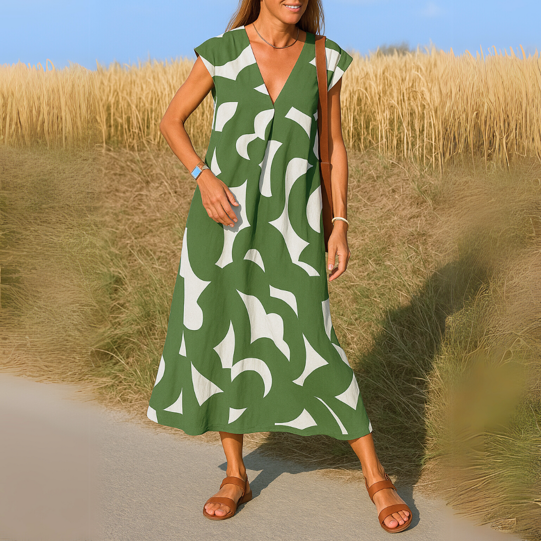 JORJINA | ELEGANT V-NECK DRESS