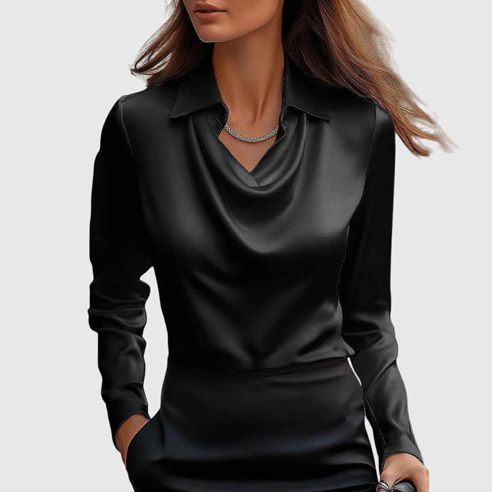 BRITT | ELEGANT SHIRT IN SHINY SATIN