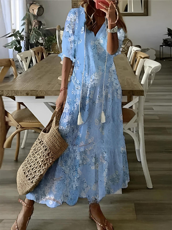 AYLA | BOHO VINTAGE V-NECK DRESS