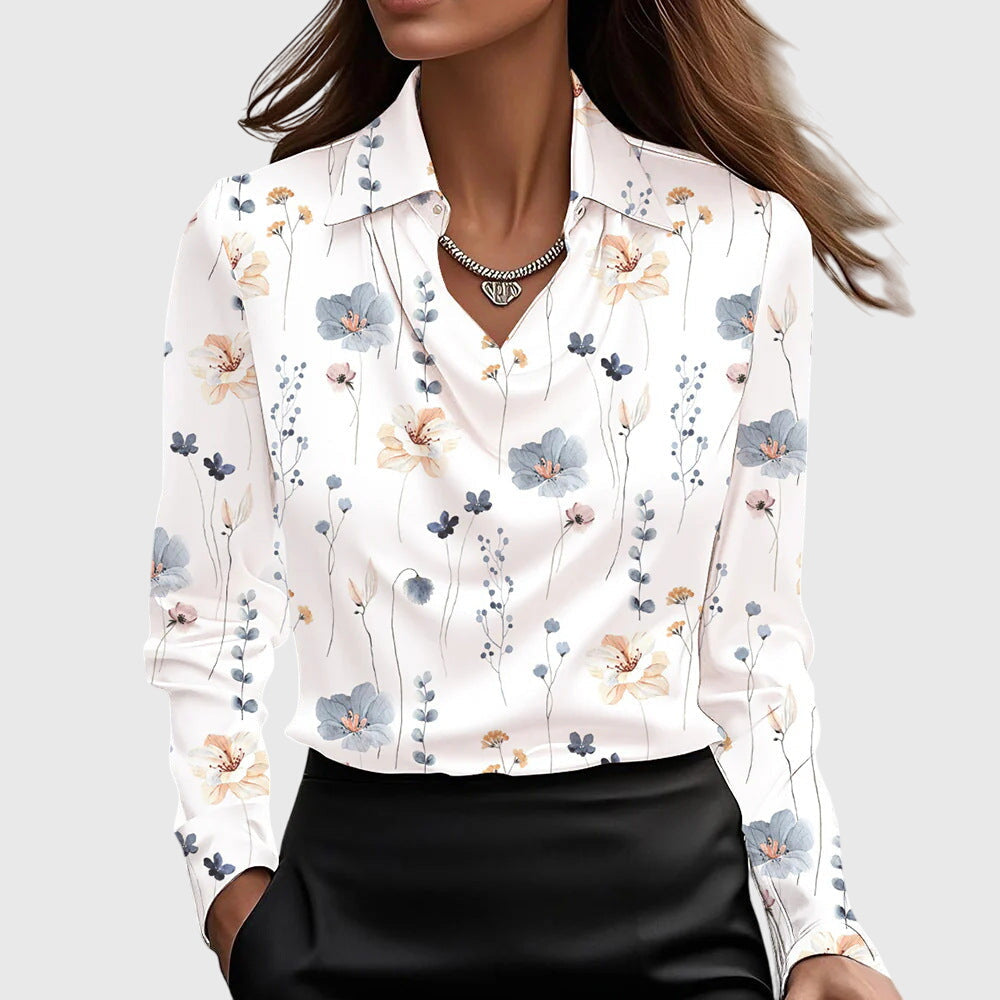 BRITT | ELEGANT SHIRT IN SHINY SATIN