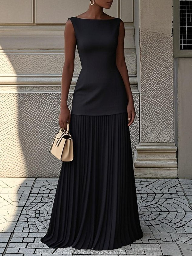 AMBER | PLEATED MAXI DRESS