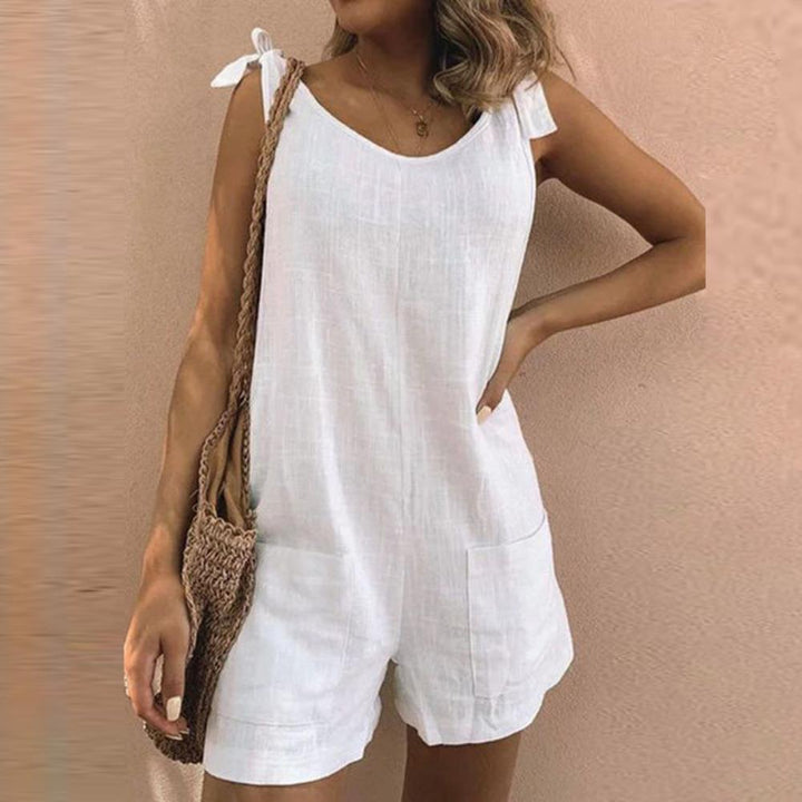 FENNIE | JUMPSUIT WITH BOW STRAPS AND POCKETS