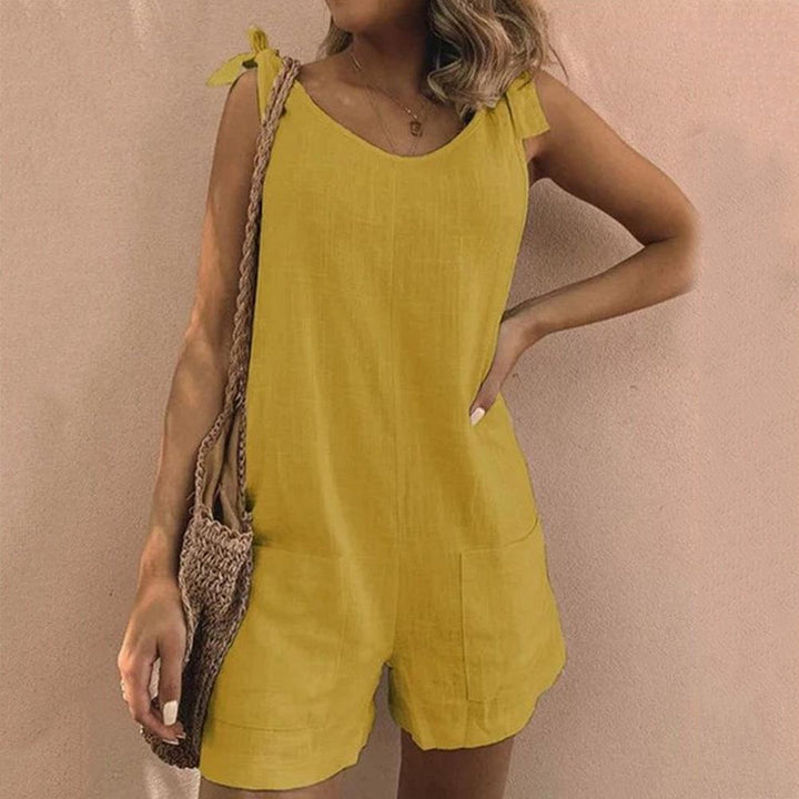 FENNIE | JUMPSUIT WITH BOW STRAPS AND POCKETS