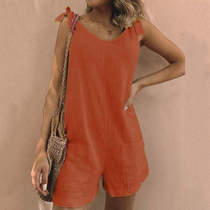 FENNIE | JUMPSUIT WITH BOW STRAPS AND POCKETS