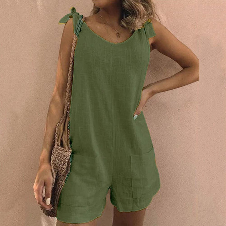 FENNIE | JUMPSUIT WITH BOW STRAPS AND POCKETS