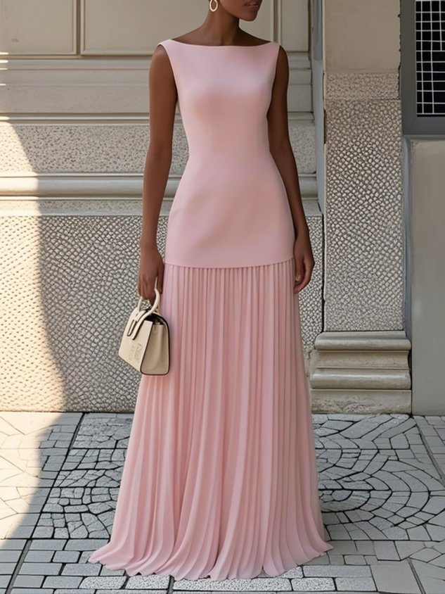 AMBER | PLEATED MAXI DRESS