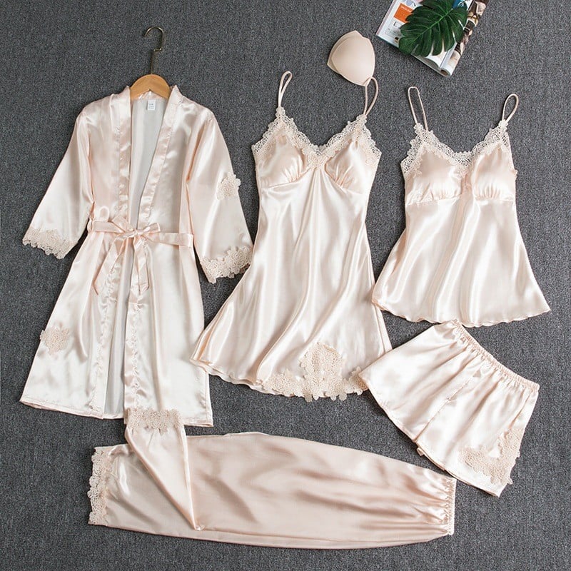 MIREILLE | ELEGANT FIVE-PIECE NIGHT SET