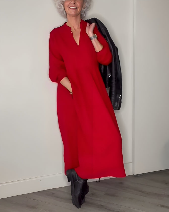 AMANDA | ELEGANT LONG DRESS WITH BELLY COVERAGE