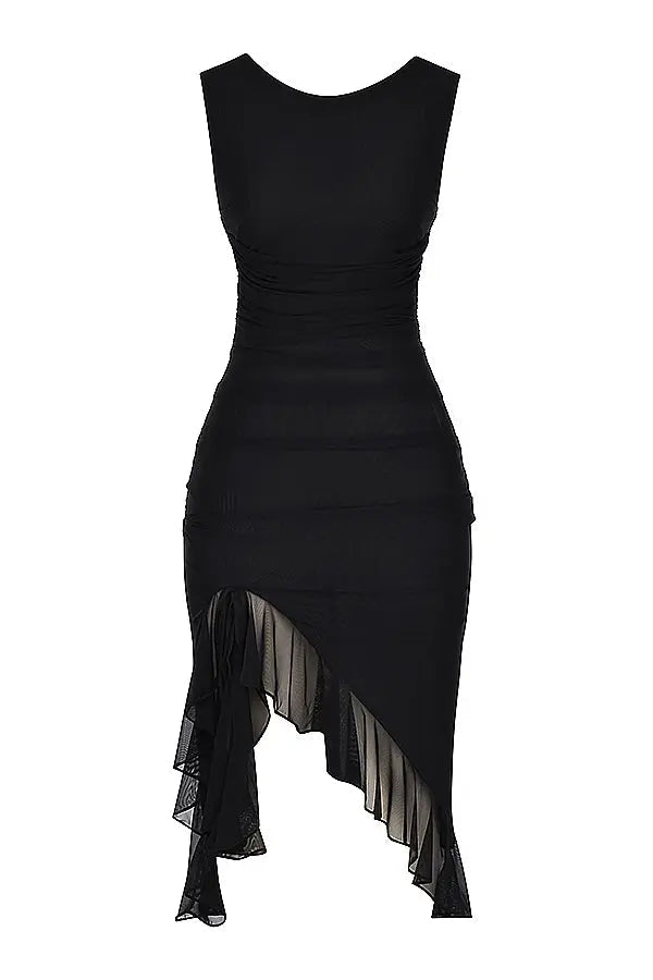 CHARLY | MIDI DRESS WITH RUFFLES