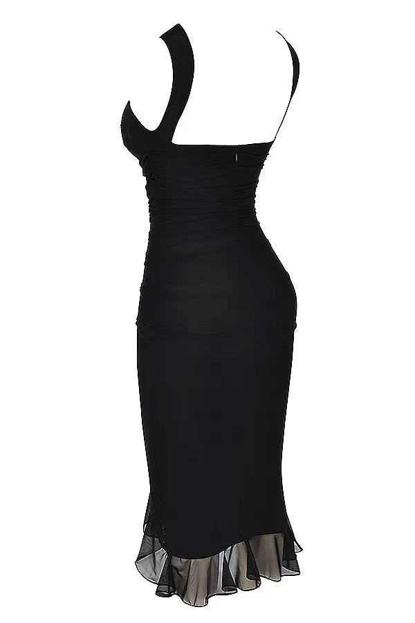 CHARLY | MIDI DRESS WITH RUFFLES