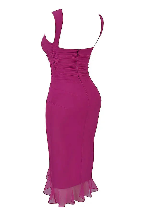 CHARLY | MIDI DRESS WITH RUFFLES