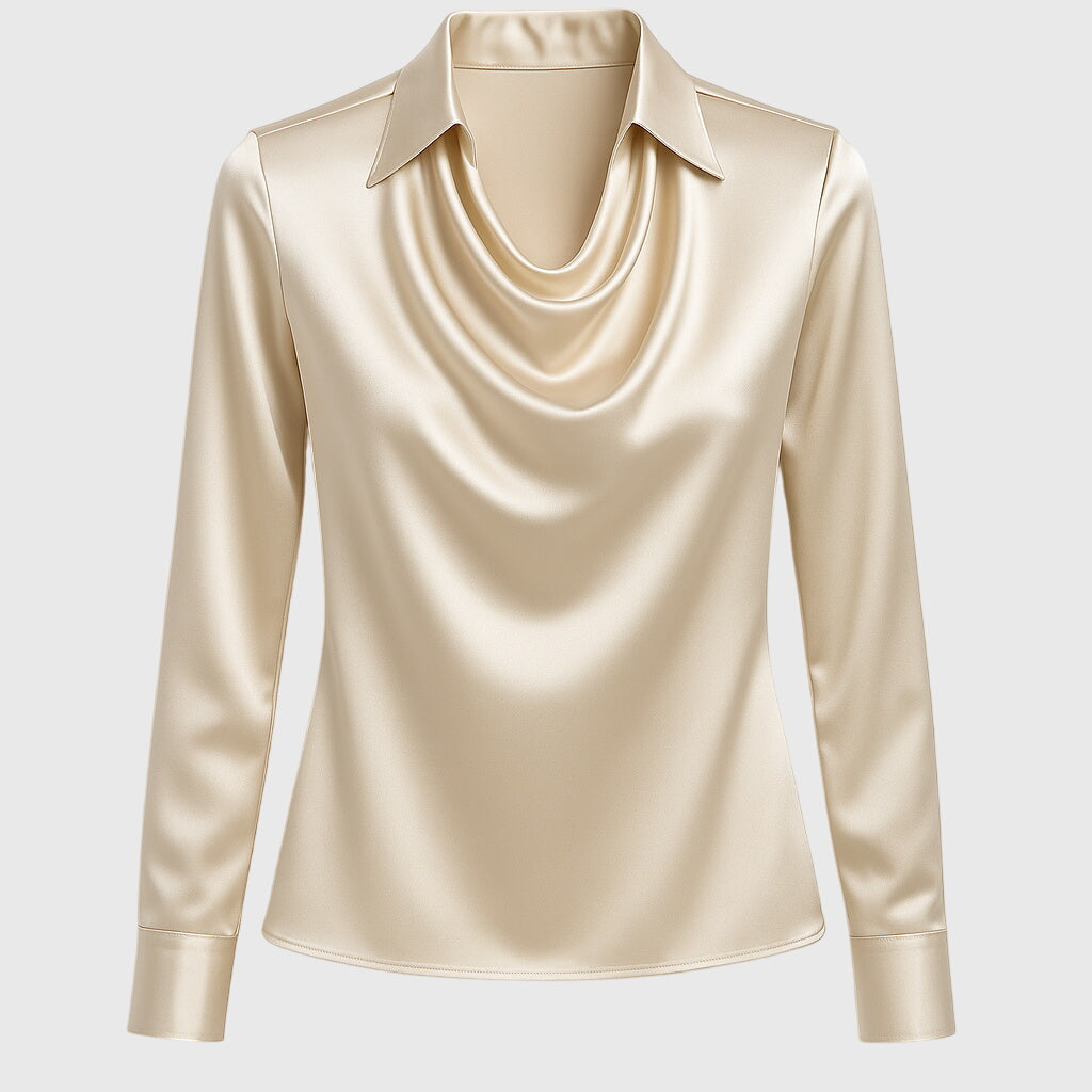 BRITT | ELEGANT SHIRT IN SHINY SATIN