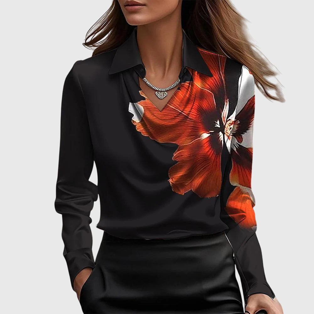 BRITT | ELEGANT SHIRT IN SHINY SATIN